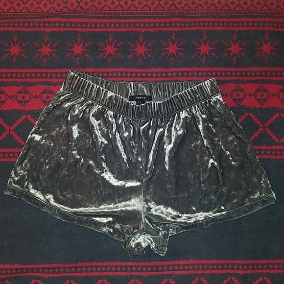 Forever 21 Pants - EUC {Forever 21} Faux Velvet shorts